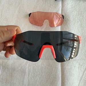 Smith Reverb SUNBURST 35J Pink Interchangeable Lens Shield Sunglasses with case